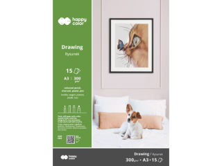 Blok do rysunku ART, 300g, A3, 15 ark, Happy Color