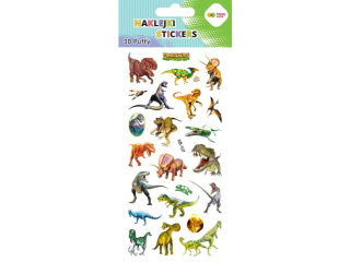 Naklejki 3D PUFFY-Real Dino, 9.5 cm x 22 cm, Happy Color [opakowanie=5szt]