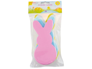 Króliczki z pianki rozmiar: 7, 5 x 15, 5cm ilość: 12 szt