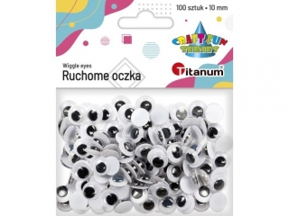 Oczy bez kleju czarne 10mm bez rzęs 100szt.
