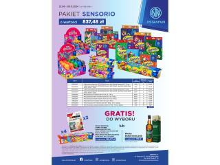 Pakiet ASTRA P06 Sensorio o wartoci: 837, 48z +GRATIS: towar o wartoci 166, 07 lub whisky