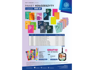 Pakiet P3 0725 ASTRA Koozeszyty o wartoci 560z + GRATIS: towar lub patelnia