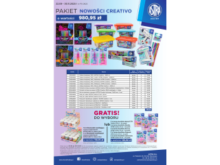 Pakiet P5 0925 ASTRA Nowości Creativo o wartości 980, 95zł + GRATIS: towar