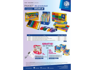 Pakiet P15 0326 ASTRA dla przedszkoli o warto�ci 517, 45z� + GRATIS: towar lub mikser