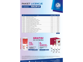 Pakiet P16 0326 ASTRA licencje o warto�ci 520, 39z� + GRATIS: towar lub kieliszki