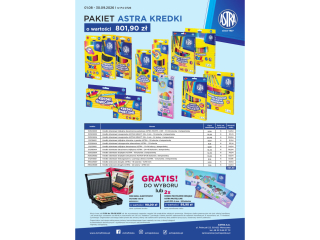 Pakiet P4 0726 ASTRA Kredki o warto�ci 801, 90z�  + GRATIS: towar lub grill