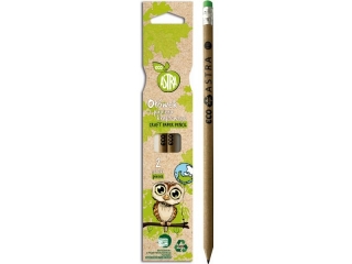 Owek grafitowy okrgy HB z papieru kraftowego z gumk ECO ASTRA - 2 szt. blister ECO [opakowanie=24szt]