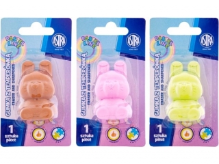Temperwka i gumka w ksztacie krliczka 2w1 ASTRA PASTEL LINE - 1 szt. blister [opakowanie=24szt]