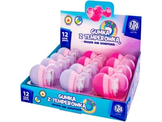 Gumka z temperwk w ksztacie serca transformer 2w1 ASTRA PASTEL LINE - 12 szt. display [opakowanie=12szt]