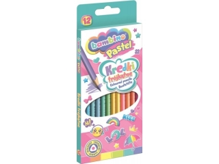 Kredki szkolne trjktne 12 kolorw PASTEL [opakowanie=10szt]